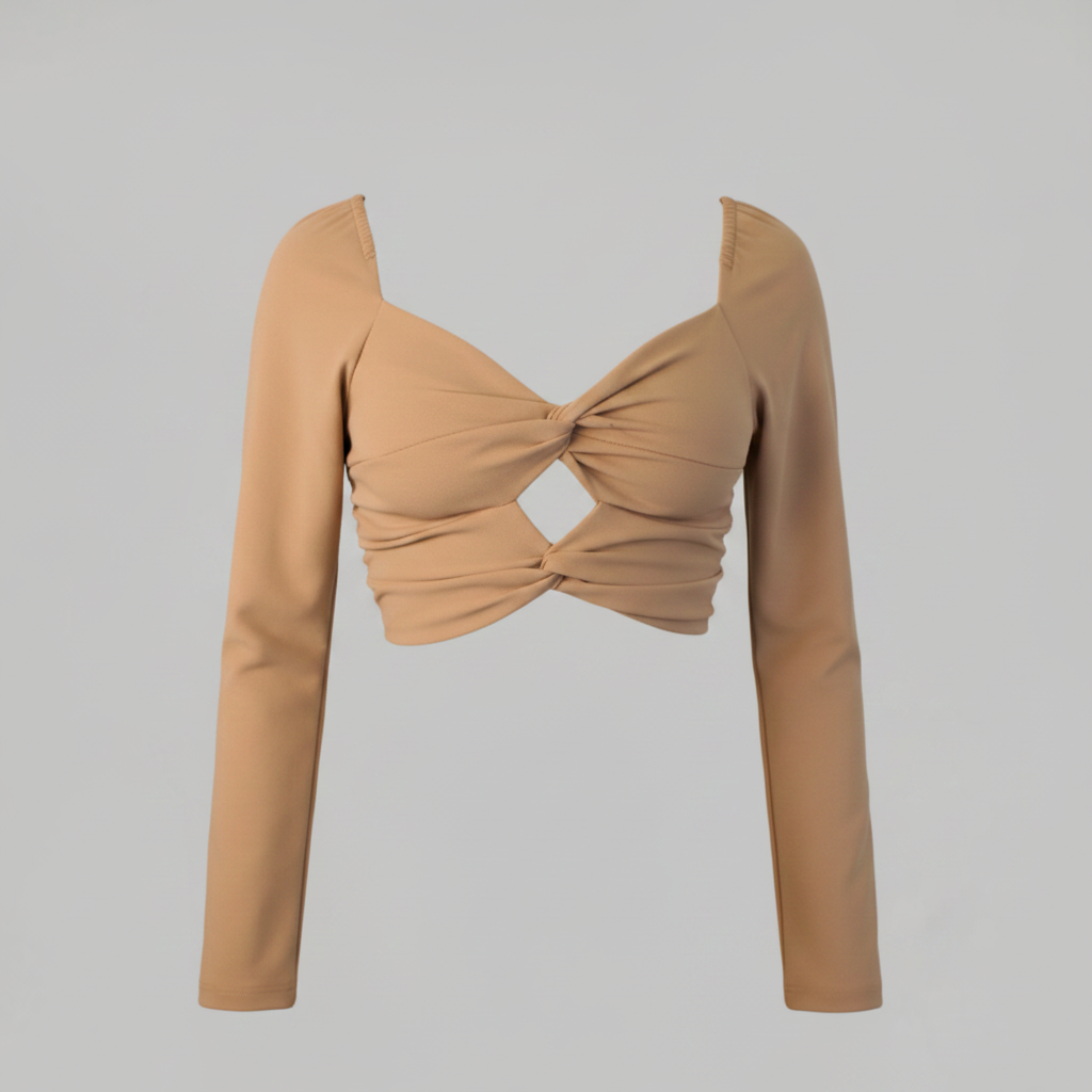 Camel Crop Top Wide-Leg Pants Set for Chic and Stylish Outfits