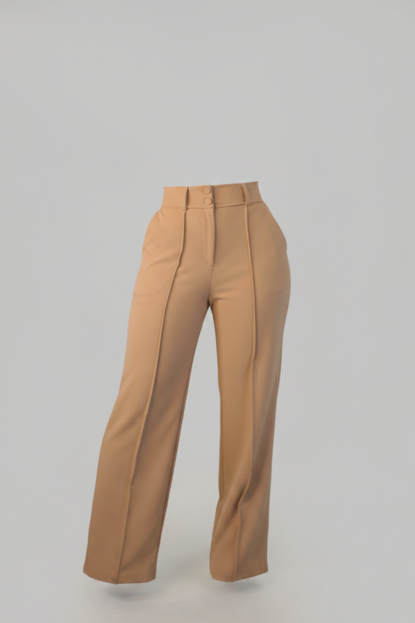 Camel Crop Top Wide-Leg Pants Set for Chic and Stylish Outfits
